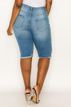 Load image into Gallery viewer, Distressed Denim Capri
