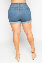 Load image into Gallery viewer, High Rise Push Up Cuffed Denim Shorts
