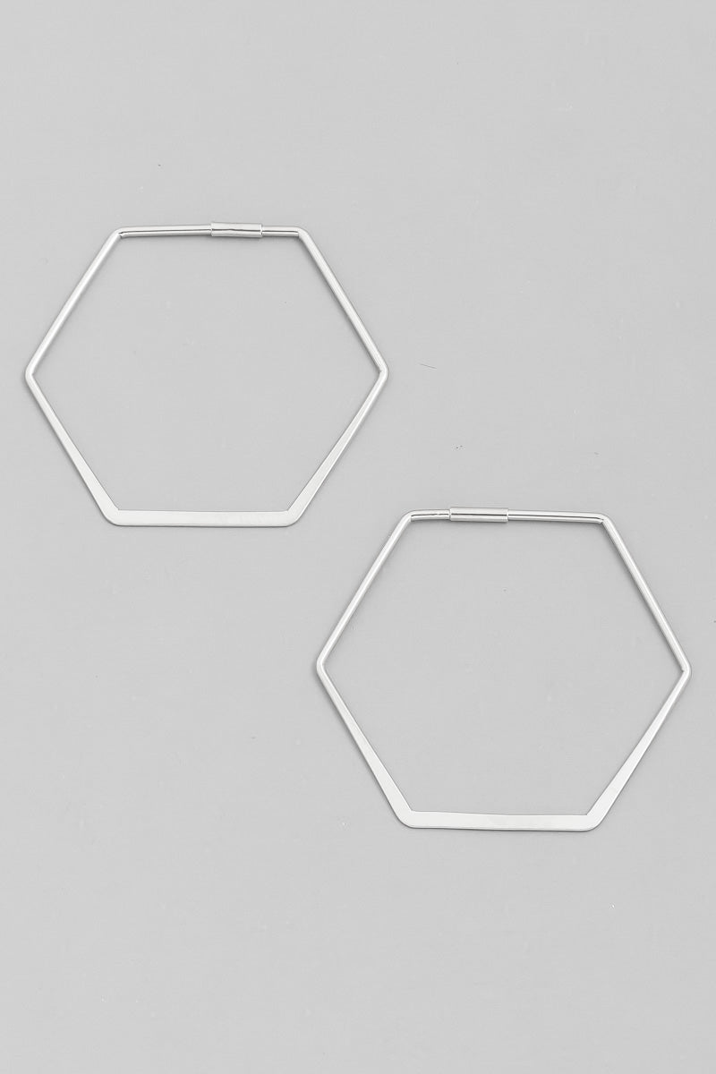 Hexagon Hoop Earrings